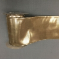 Metallic Ribbon w/Wire Edge Golden 4" 10y